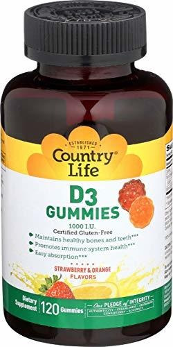 Country Life Vitamina  D3 Gummy 1000 Iu - 120 Gomitas - Def