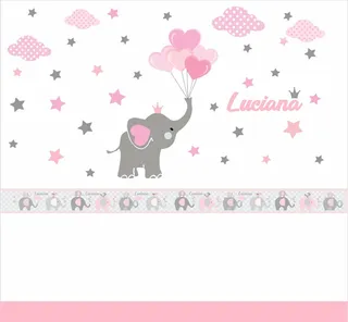 Cenefa Y Vinilos Decorativos / Cuartos Infantiles Elefante