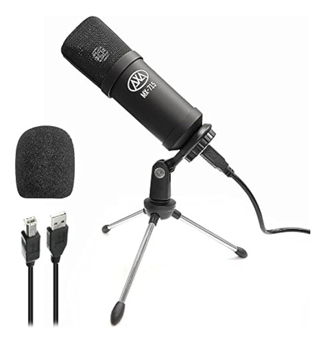 Axcessables Microfono Vocal De Condensador Usb Con Cable De