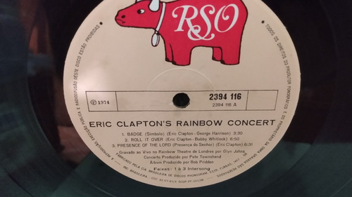 Lp - Eric Clapton´s Rainbow Concert - 1974 - Rcki (Usado)