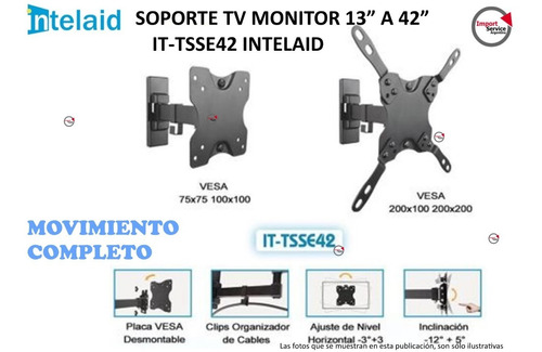 Soporte Tv 13 A 42 Movimiento Completo  It-tsse42 Intelaid