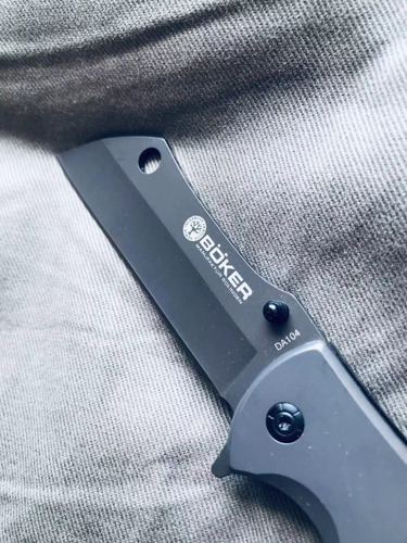 Canivete Tático Cavaleiro Semi Automatico Boker Da104 Cor Madeira