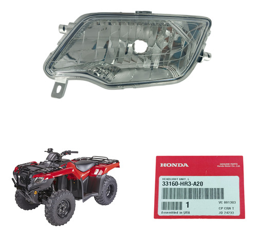 Farol Esquerdo Honda Trx 420 Fourtrax 2014 À 2025 Original