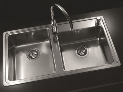 Bacha De Cocina Doble Quadra Q85ad Johnson Acero Inoxidable