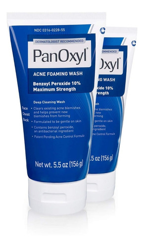 2pack Panoxyl Acné Foaming Wash 10% Peróxido De Benzoilo 