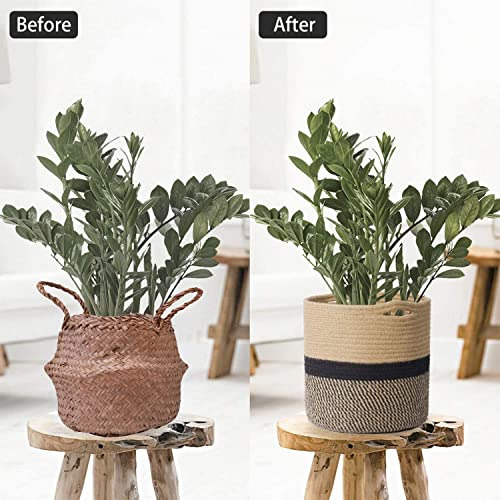 Cesta De Plantas Moderna De Cuerda De Yute Resistente Timeya