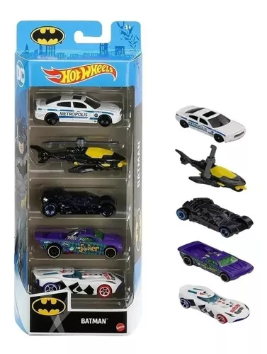 5 Carrinhos Batmóvel, Coringa Movel Original Hot Wheels