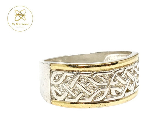 Imagen 2 de 7 de Anillo Plata Y Oro