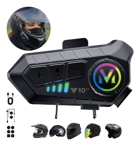 Intercomunicador Bluetooth Y10-2x Moto Casco Auricular 18hr