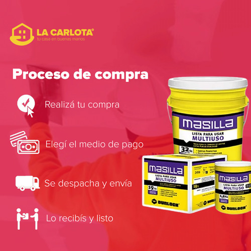 Masilla Placa De Yeso Durlock Multiuso 25 Kg Lista Para Uso