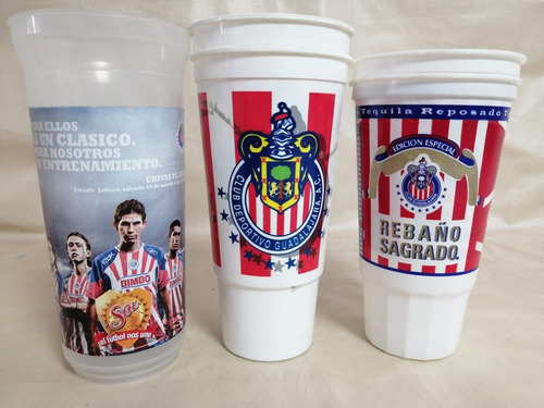 Vasos De Coleccion Deportivos Chivas Rayadas Del Guadalajara (Usado)