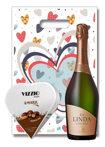 Bolsa Regalo Vizzio Corazon + Champagne Finca La Linda Extra
