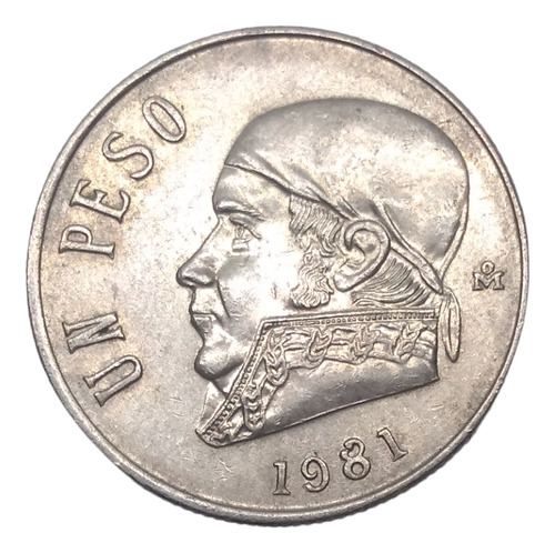 Moneda 1 Peso José María Morelos Niquel Año 1981