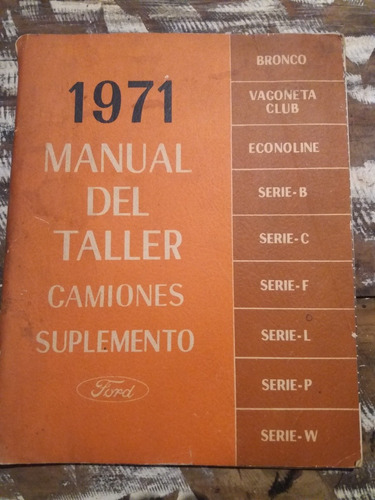 Catálogo Manual Auto Ford 1971 Todos Los Modelos