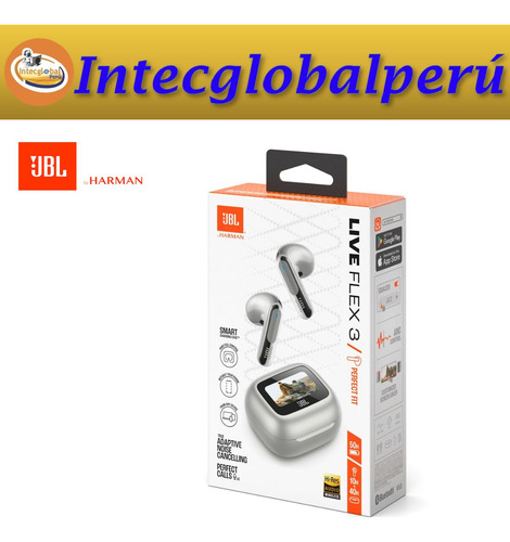 Audífono Jbl Live Flex 3 Anc Perfect Fit Ip55 - Silver