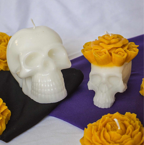 4 Piezas Vela En Forma De Calavera Altares Día De Muertos