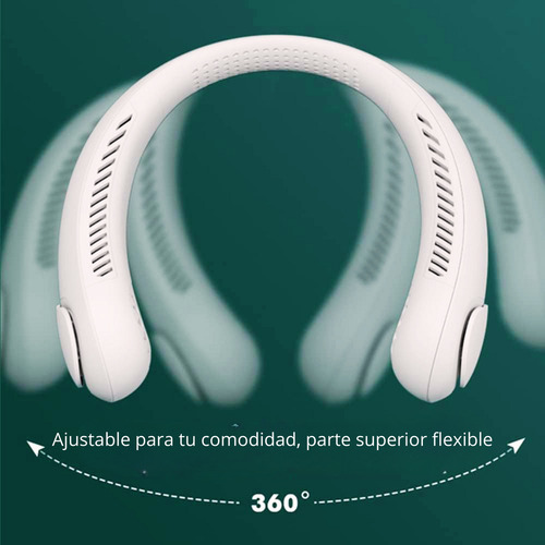 Ventilador Portátil De Cuello Para Colgar Con 3 Velocidades De Viento Refrigeración A 360 Ventiladores Sin Aspas Batería Recargable