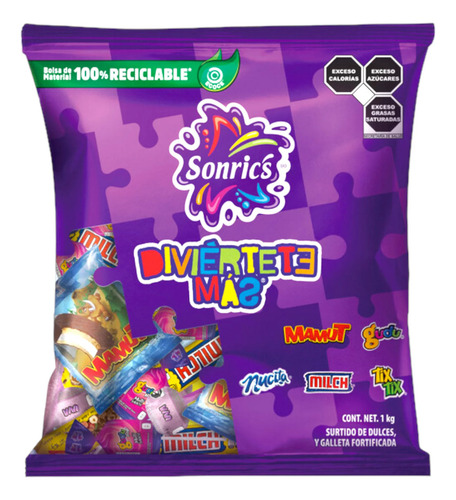 Dulces Surtidos Sonric´s Diviértete Más Bolsa 1 Kg