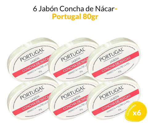 6 Jabón Concha De Nácar 80g - Portugal