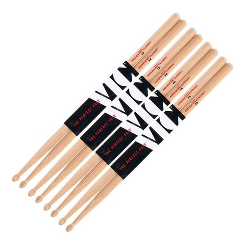 Palillos De Batería Vic Firth 2b Value Pack Promo 3x4