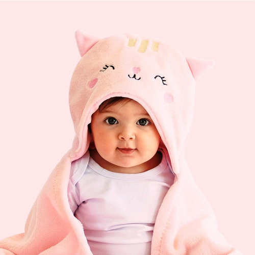 Imagem 1 de 1 de Cobertor Manta De Microfibra Mami Bichuus Com Capuz Bebê