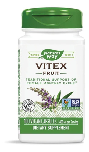 Vitex Fruit - 400 Mg - 100 Cápsulas - Unidad a $936