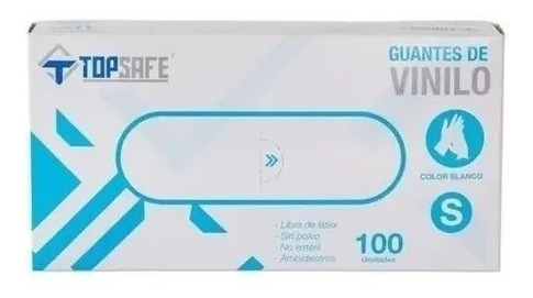 Guantes De Vinilo Top Safe Tallas S-m-l Caja De 100 Unidades