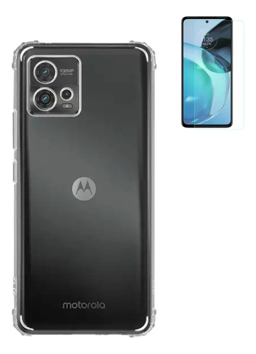 Funda Protector Transparente Para Motorola G72 Mas Vidrio