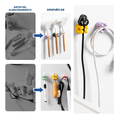 6 Soportes De Silicona Para Cepillos De Dientes, Ganchos