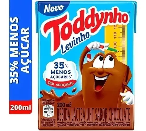 Bebida Láctea Uht Chocolate Toddynho Levinho Caixa 200Ml - Apoio