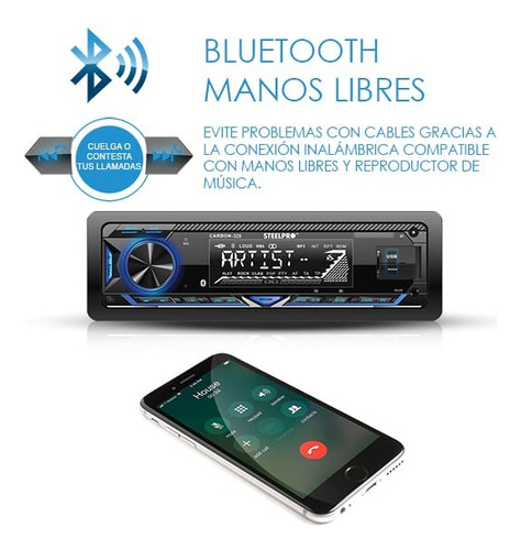 Steelpro Kit Autoestereo Bluetooth Y Bocinas 6.5 Usb-sd Card