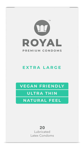 Royal - Condones Veganos Ultrafinos Extra Grandes, Paquete D