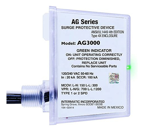 Ag3000 120/240 Vac Universal Hvac Surge Protective Devi...