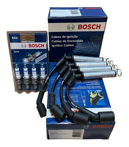 Juego Cables Bosch + 4 Bujias Bosch Wr78 Chevrolet Onix 1.4 