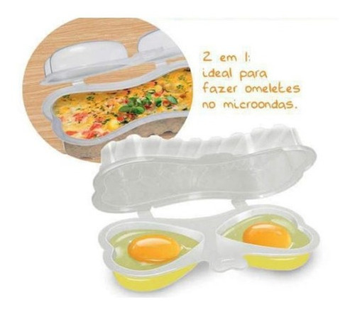 2 Formas 2 Ovos P/microondas Egg Fácil Omelete Cozido Mexido