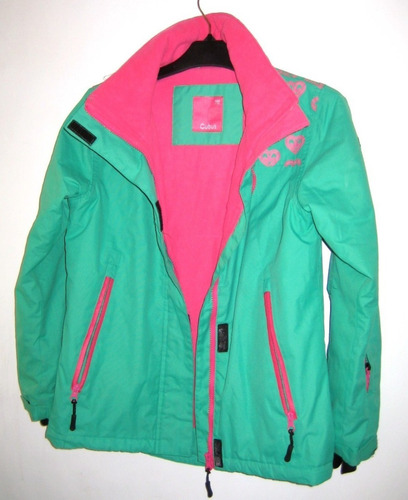 Parka, Verde/fucsia, Forro Polar Fucsia,  Cubus,  Talla S