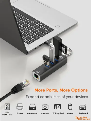 Adaptador Usb A Ethernet Cablecreation Hub Usb 3.0 De 3 Puer