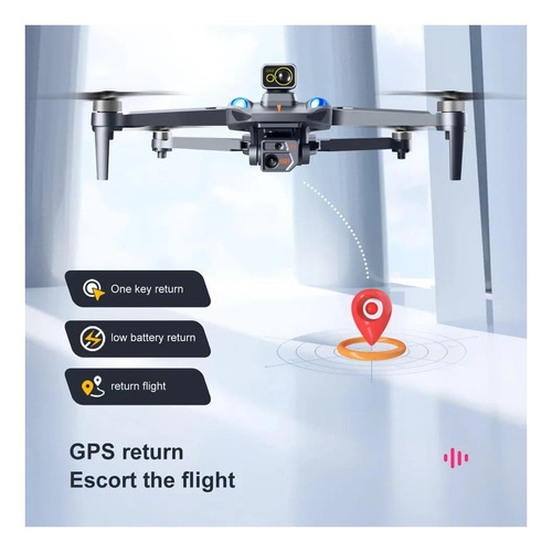 Drone Semiprofesional Gps Evita Obstáculos Motor Brushless Color Negro