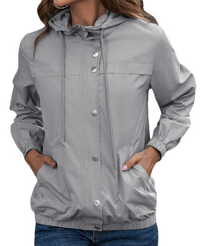 Gabardina Mujer Impermeable Casual Chamarra Rompevientos