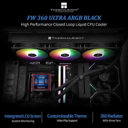 Thermalright Fw360 Ultra Argb Black Cpu Aio Cooler, Sistema