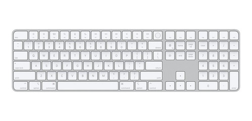 Imagen 1 de 2 de Teclado bluetooth Apple Magic Keyboard con Touch ID y teclado numérico QWERTY inglés US color blanco