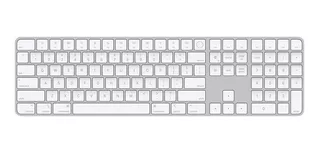 Teclado bluetooth Apple Magic Keyboard con Touch ID y teclado numérico QWERTY español latinoamérica color blanco - Distribuidor autorizado