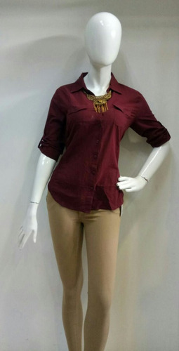 Blusa Vino Dama Manga Tres Cuartos