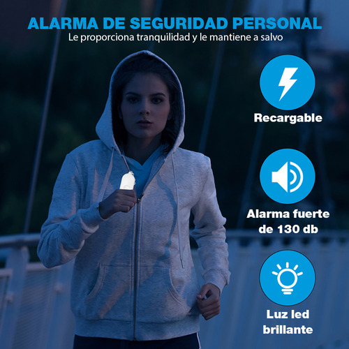 Alarma Personal / Recargable De 130db Con Linterna