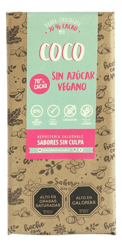 Sabores Sin Culpa Chocolate Coco Sin Gluten 80 G