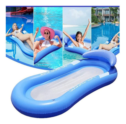 Flotador Inflable Para Piscina Sillón Hamaca Azul