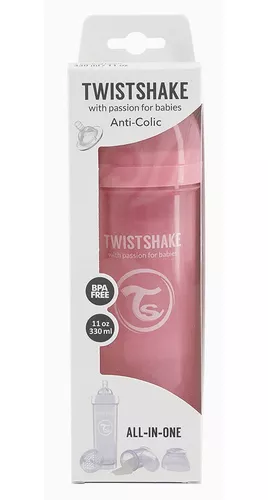 Biberón Anti-Cólicos 330ml Rosa Pastel Twistshake - TWISTSHAKE