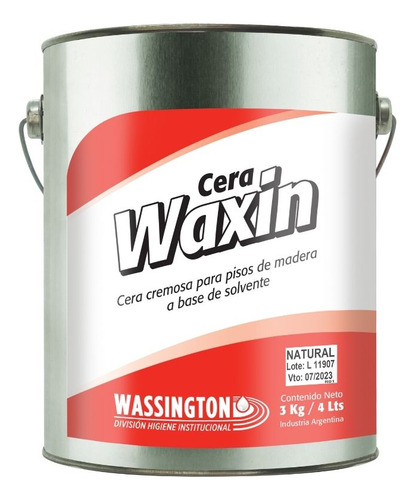 Cera Cremosa Waxin Para Maderas X 4lts 3 Colores