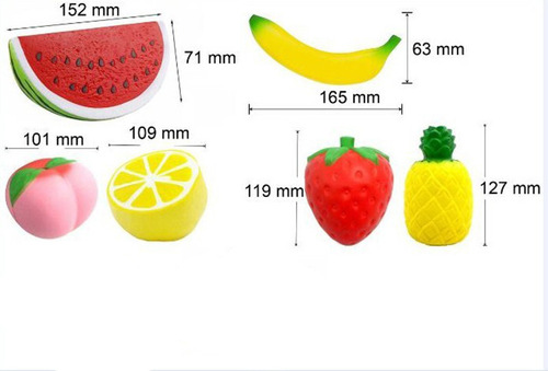 Nc Lote 6 Squichies Squishy Jumbo Fresa, Panda, Durazno