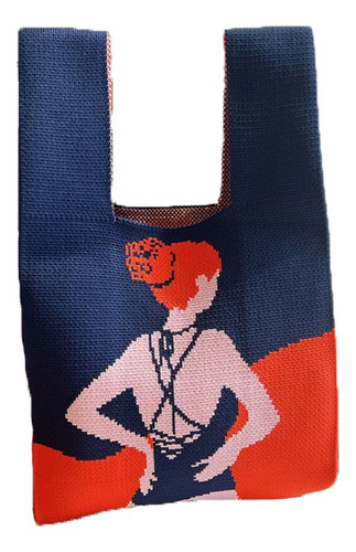 Bolso De Mano Con Nudo, Bolso De Punto, Para Mujer Y Niña, M